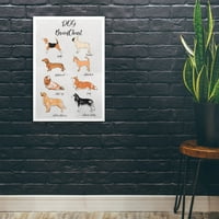Визионерски отпечатоци „кучиња за раса на кучиња печати“ животни wallидна уметност - кафеава, беж кучиња уметност модерна современа