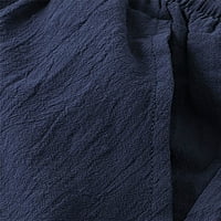 Белела Менс Обични врвови и шорцеви удобни памучни постелнини Домаќини поставува лесни летни кошули кратки панталони