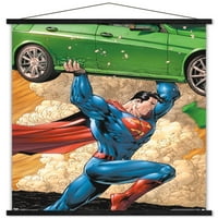Стрипови-Супермен-Автомобил Ѕид Постер Со Дрвена Магнетна Рамка, 22.375 34