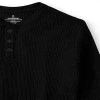 Интрадеко Облека со долги ракави графички опција мини вафли Хенли и кошула за вратот на вратот, сет
