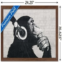 Шимпанзо Со Слушалки На Ѕид Ѕид Постер, 14.725 22.375