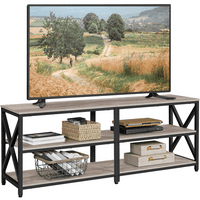 Алден дизајн дрво и метал 3-ниво ТВ штанд за телевизори до 70