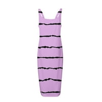 Летни Фустани За Женска Женска Мода Летна Обвивка Пуловер Од Почва Фустан Без Ракави Виолетова 3xl