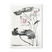 ДИЗАЈНАРТ „Антички лотос цвеќиња“ Традиционално врамен уметнички принт