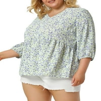 Единствени поволни цени за жени плус големина на облека мода цветни блузи со блуза од бебиња
