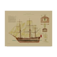 Трговска марка ликовна уметност „Антички брод план VIII“ Арт од Визија Студио