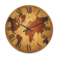 Дизајн на „Антички светски мапа VI“ Гроздобер Вуд woodиден часовник