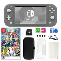 Nintendo Switch Lite in Grey со Super Smash Bros. и додатоци во комплет за додатоци