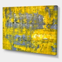 Греј се среќава со жолта апстрактна уметност I сликање платно уметнички принт