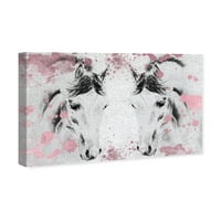 Wynwood Studio Animals Wall Art Canvas Prints 'Pink Maestranza' Farm Animal - Пинк, бело