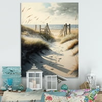 DesignArt Waldway на плажа против Canvas Wallидна уметност